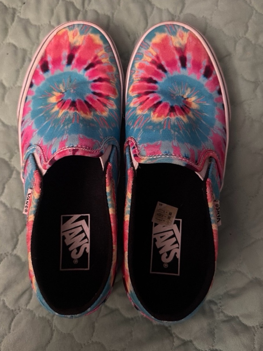 Vans Tie-Dye Slip-On Sneakers - Pink, Blue & Yellow